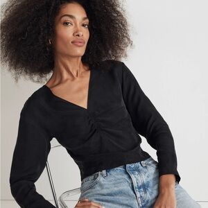 Brushed Ruched-Front Top